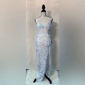 Elegant Sequin Blue Dress